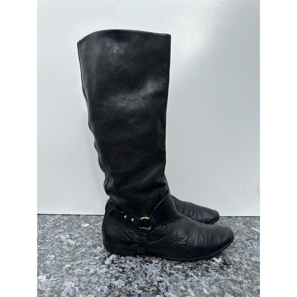 Women’s Gucci Horsebit Riding Boots Shoes Knee Black Sz EUR 38.5 204175 - Picture 1 of 16